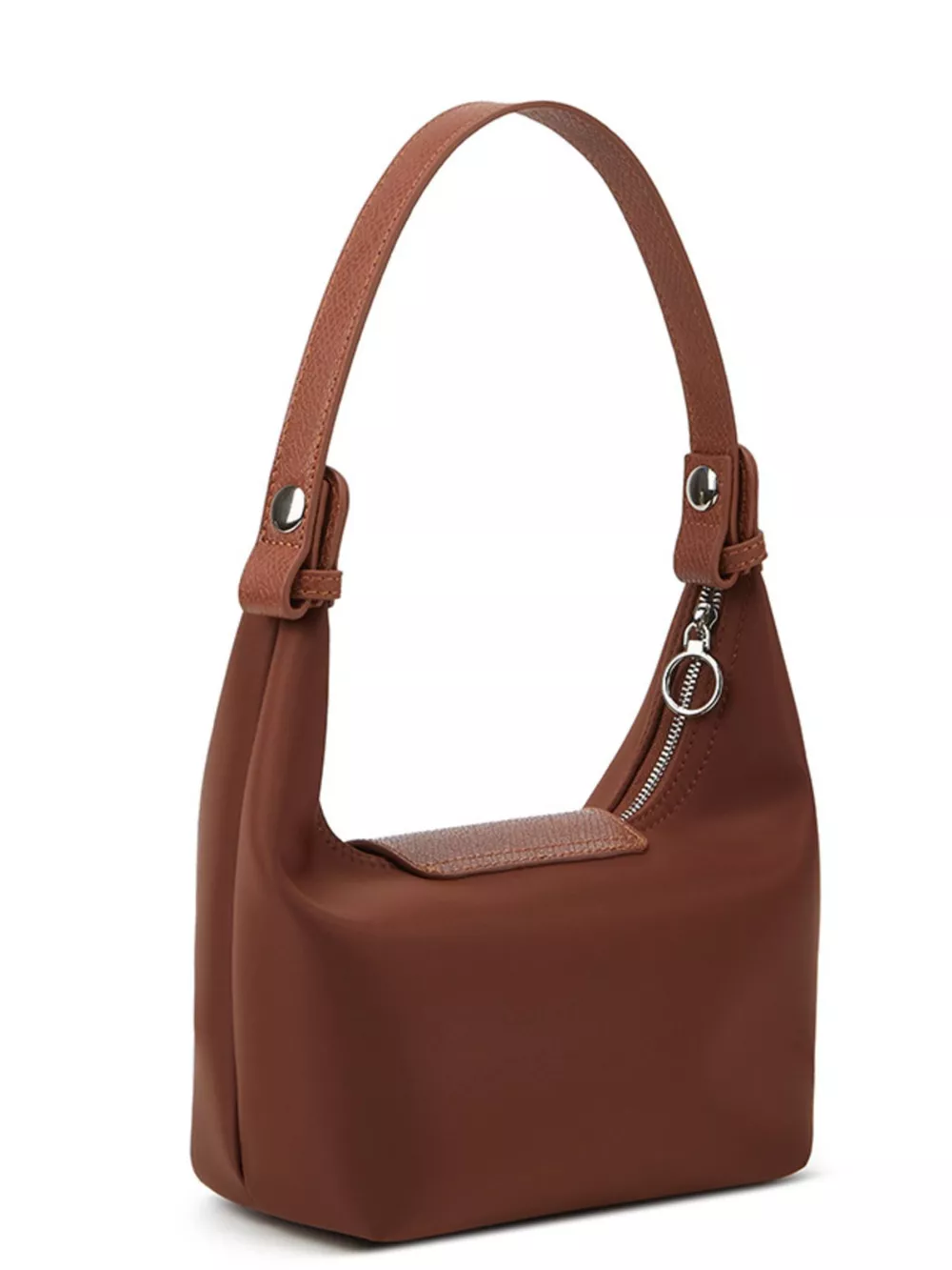 Minimalist Leather-Trimmed Shoulder Bag, image 8
