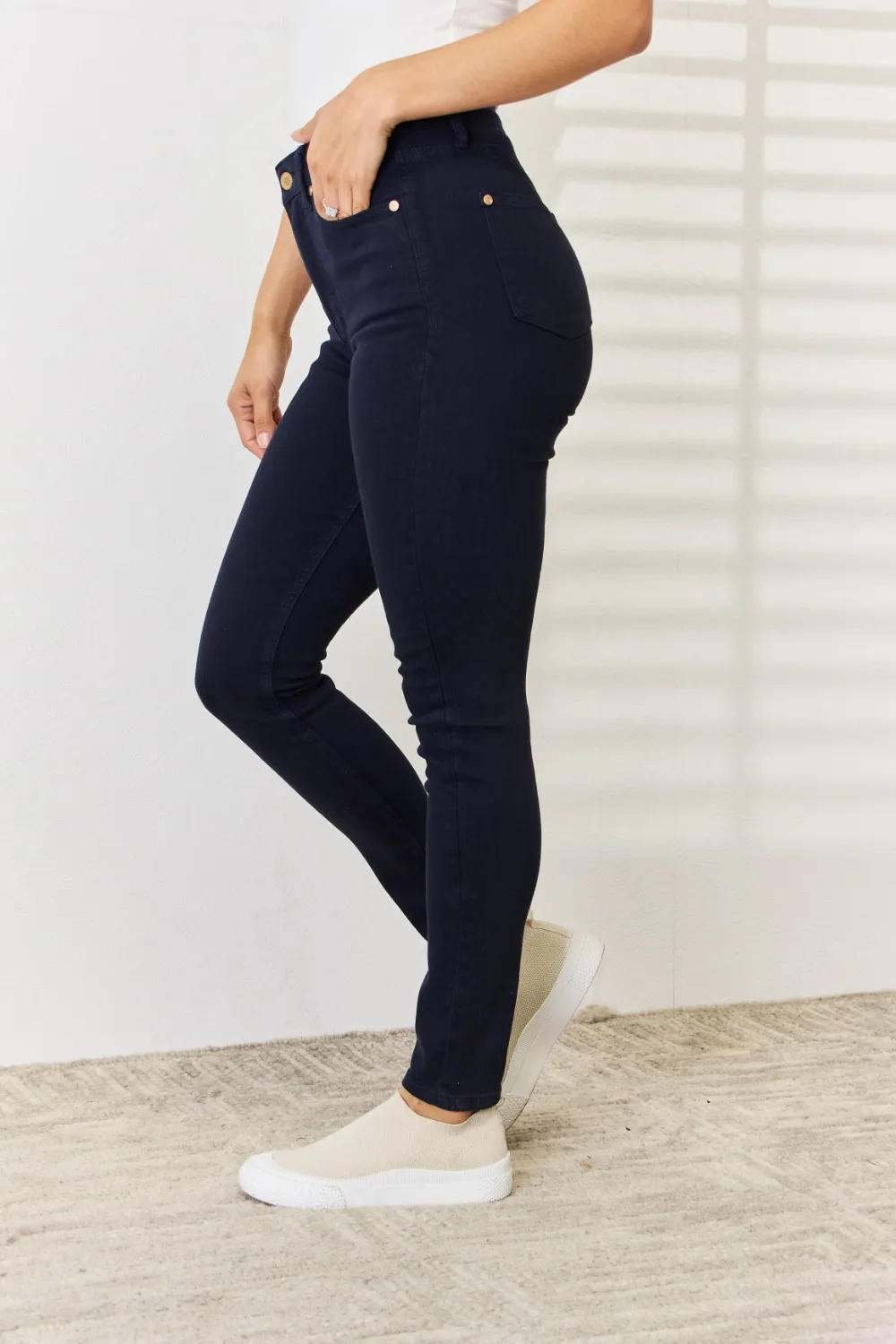 Full Size Garment Dyed Tummy Control Skinny Jeans, image 4