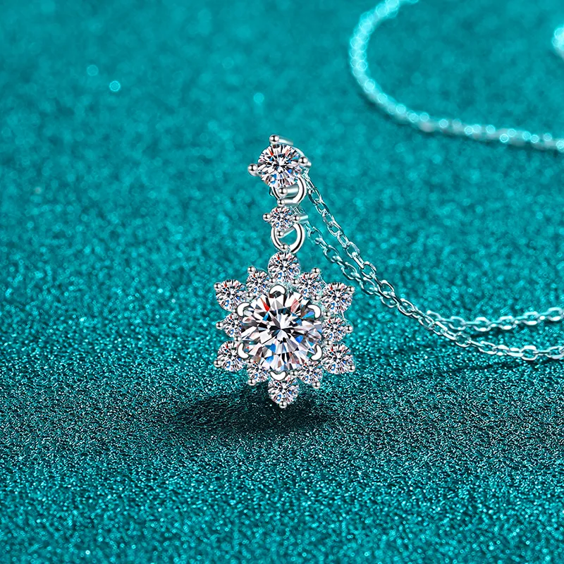1 Carat Moissanite Zircon 925 Sterling Silver Necklace, image 2