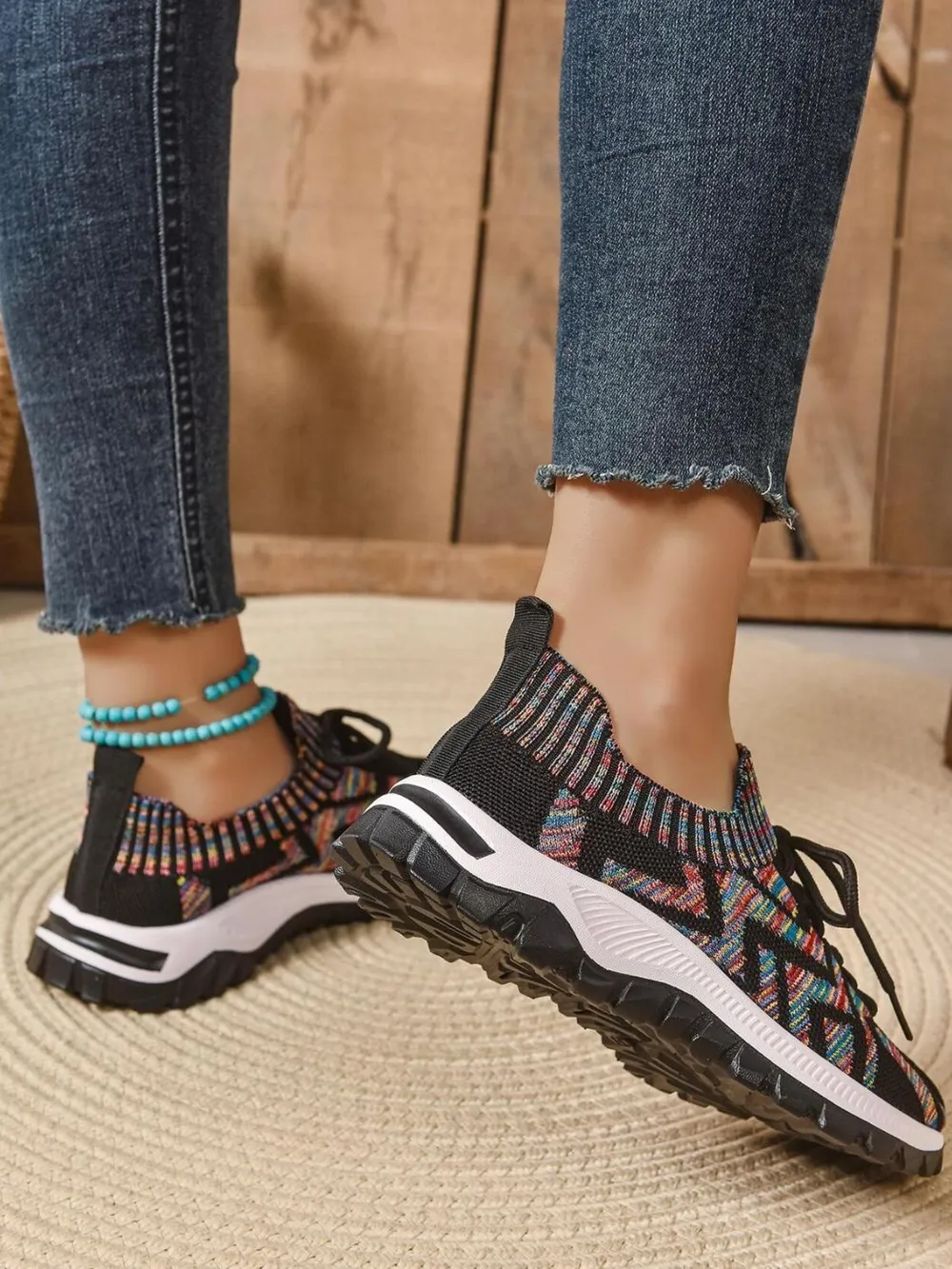 Mesh Knit Lace Up Athletic, image 6