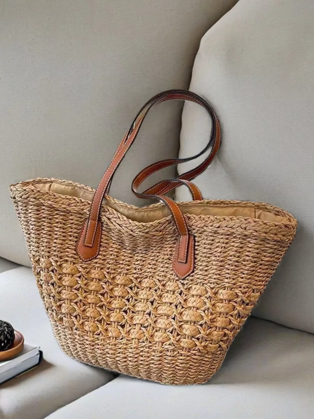 Woven Straw Shoulder Bag, image 4