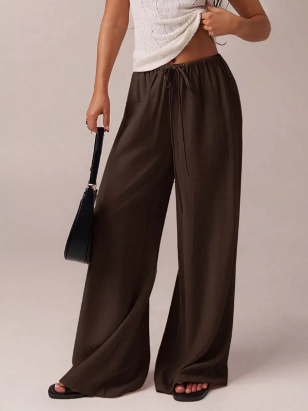 Drawstring Wide Leg Pants, image 15