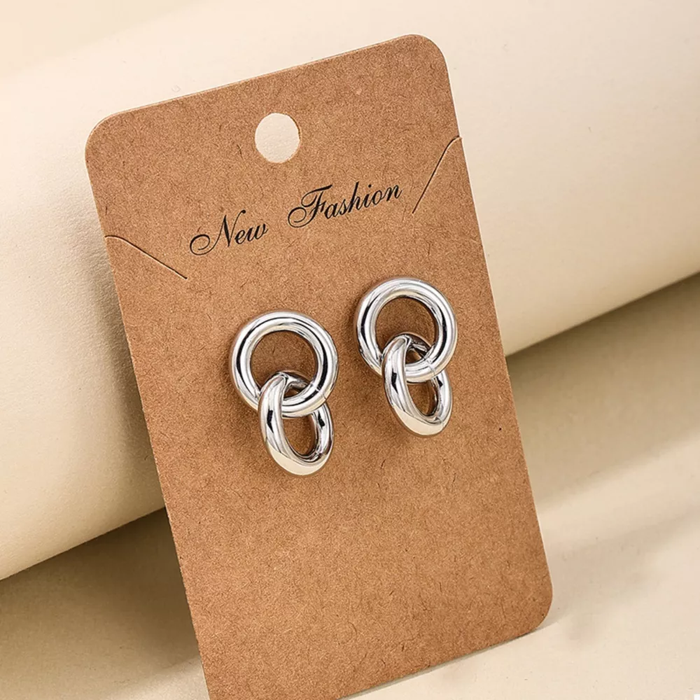 Interlocked Chain Link Stud Earrings, image 4