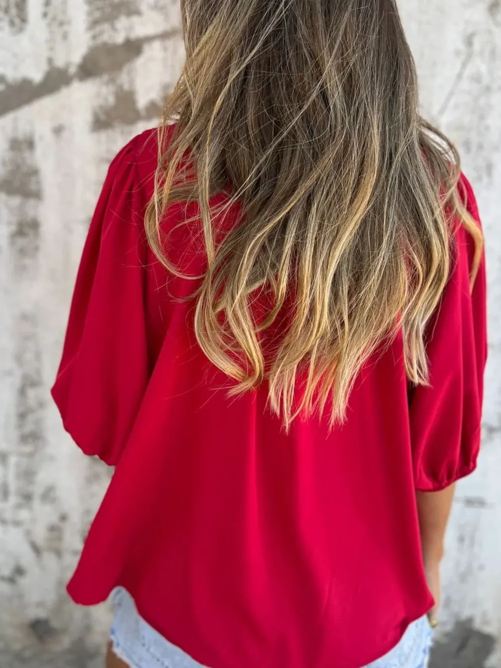Full Size Smocked Puff Sleeve Blouse Plus Size, image 6