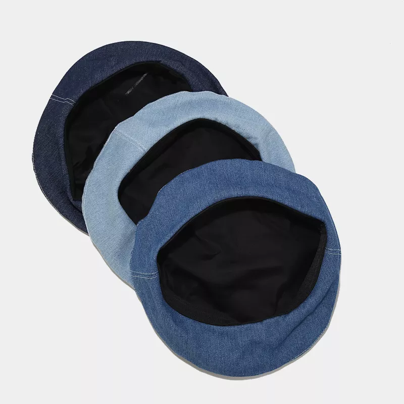 Vintage Style Denim Beret Hat, image 4