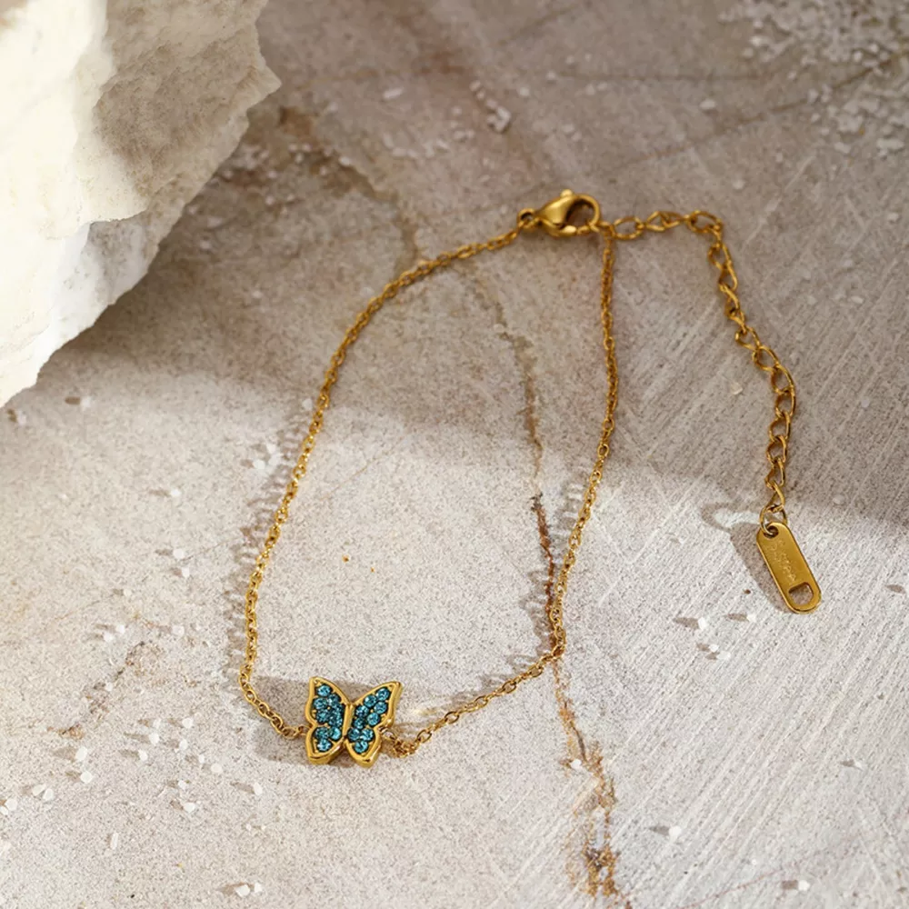 18K Gold-Plated Butterfly Adjustable Bracelet, image 3