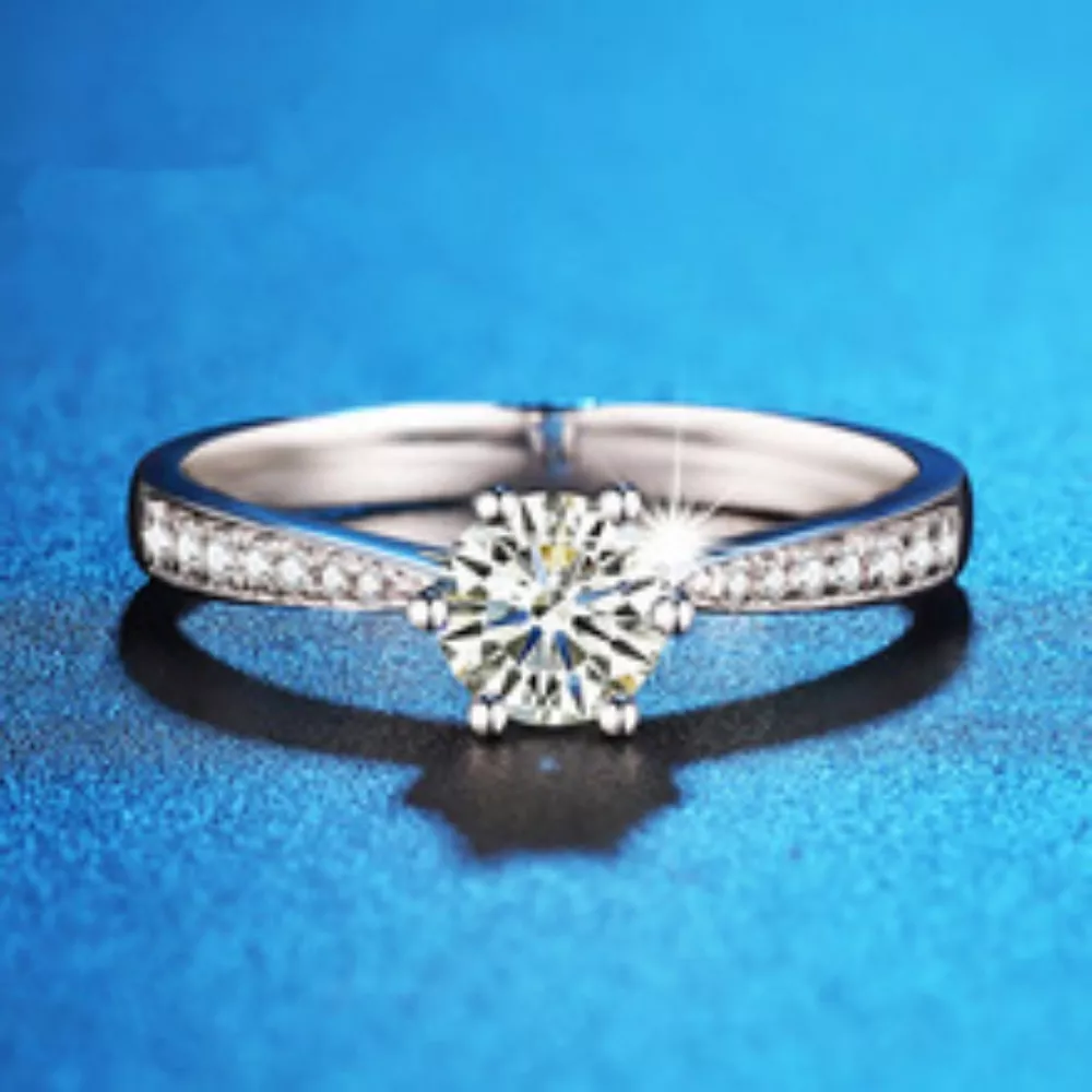 1 Carat Moissanite 925 Sterling Silver Ring, image 3