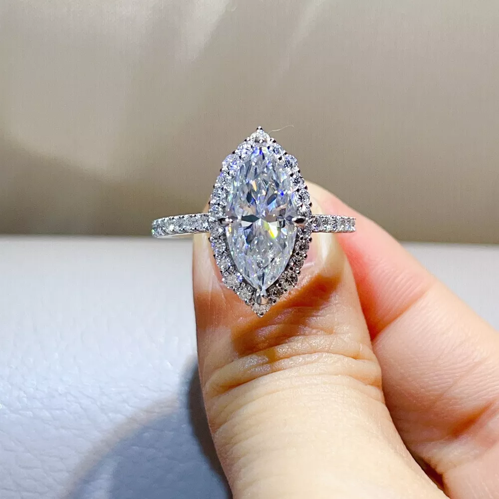 3 Carat 925 Sterling Silver Moissanite Ring, image 3