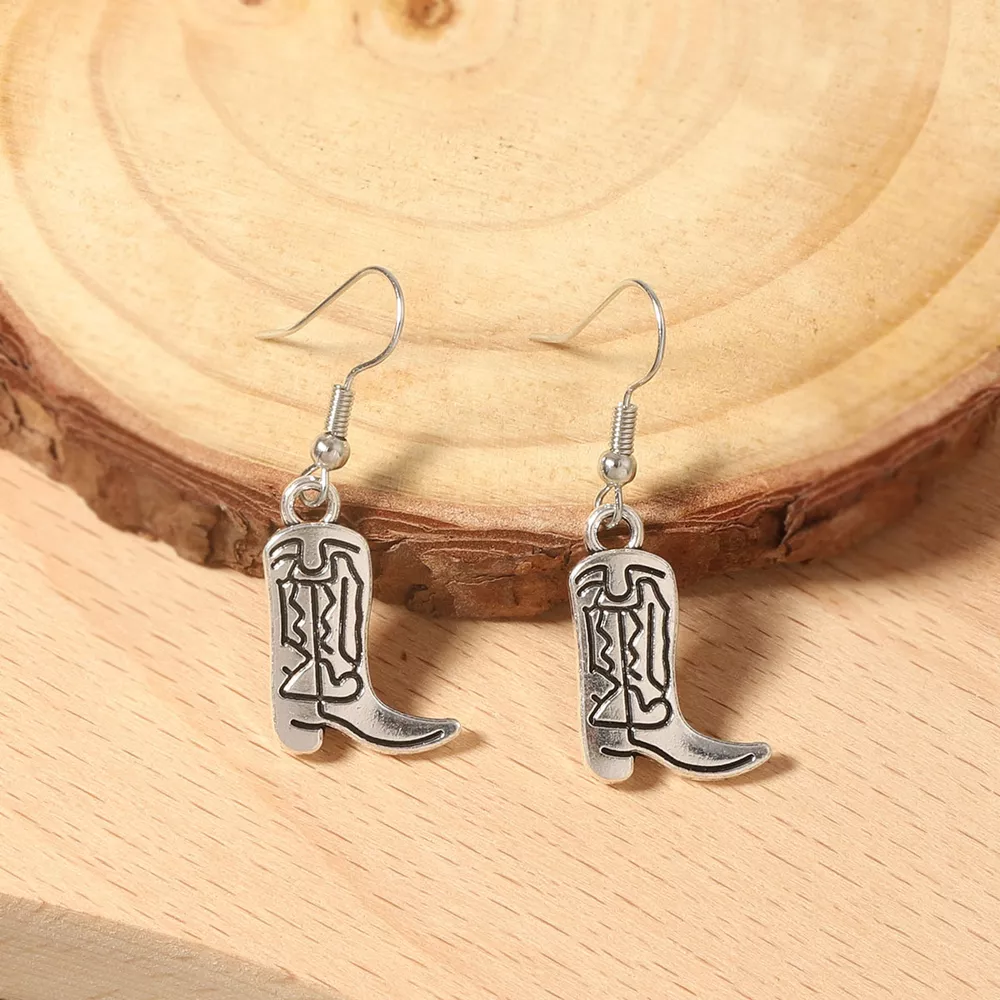 Western Cowboy Boot Dangle Earrings, image 4