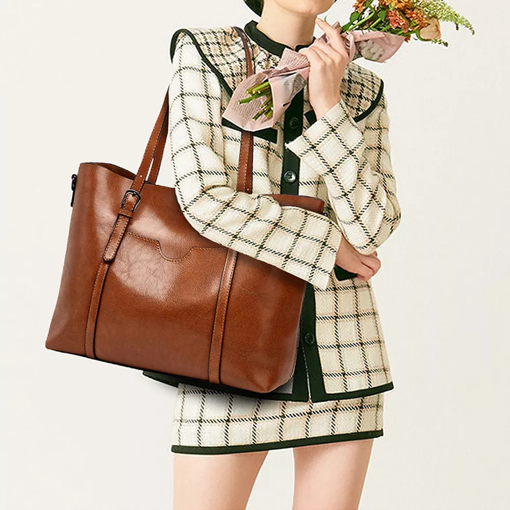 PU Leather Large Capacity Tote Shoulder Bag