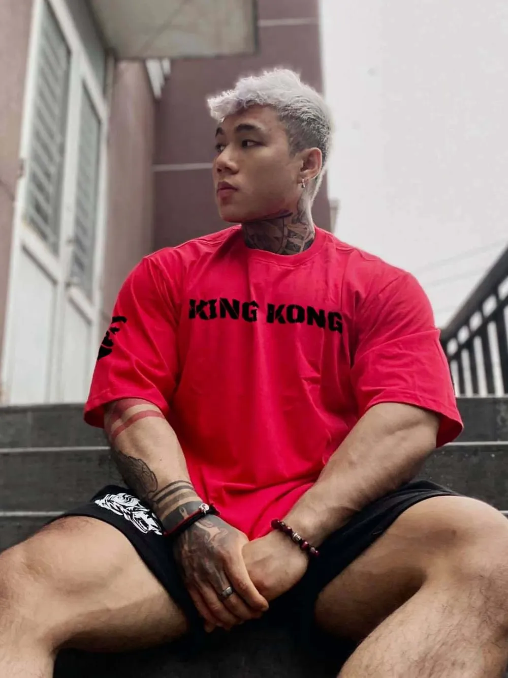 Men's Plus Size KING KONG Round Neck T-Shirt, image 5
