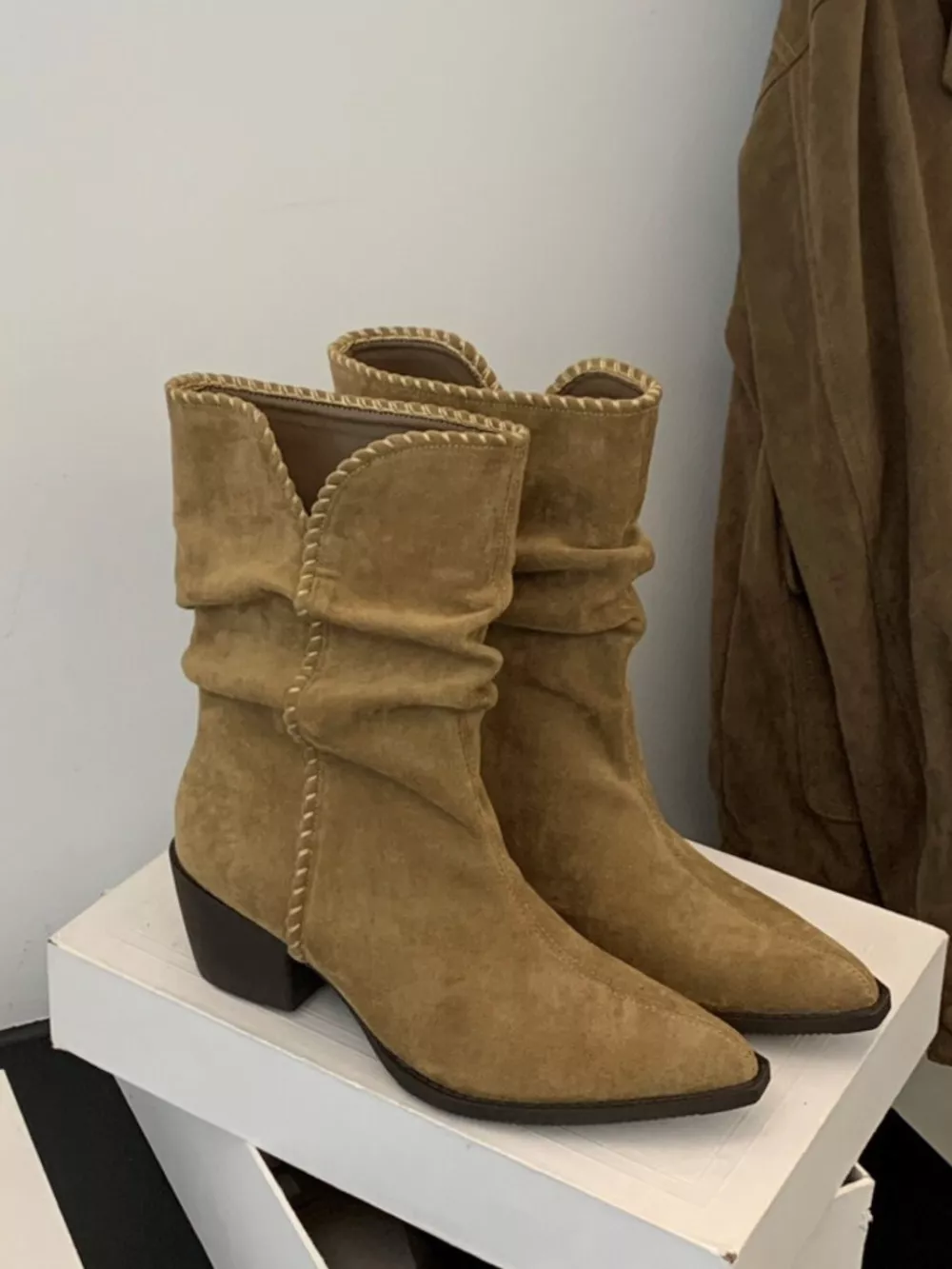 Point Toe Block Heels Boots, image 2