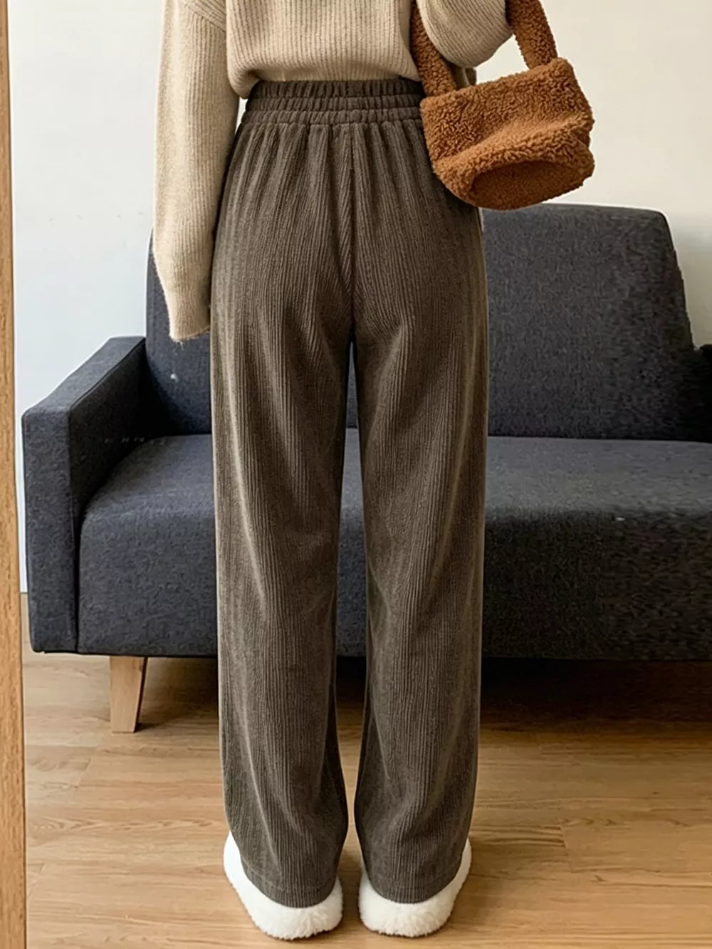 Corduroy Wide-Leg Pants, image 4