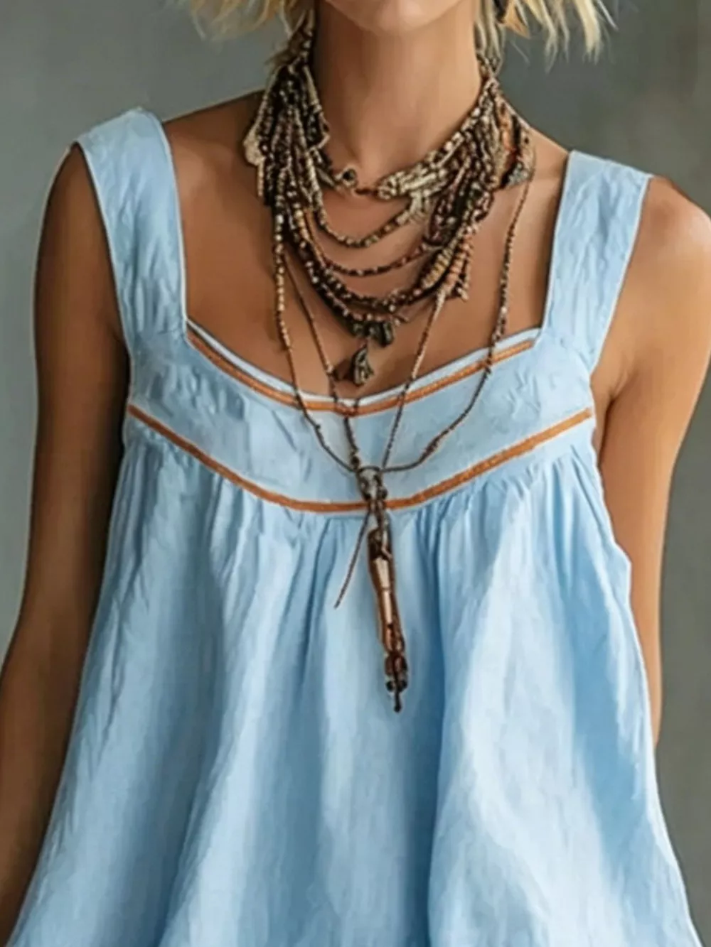 Full Size Sleeveless Tiered Mini Dress Plus Size, image 4