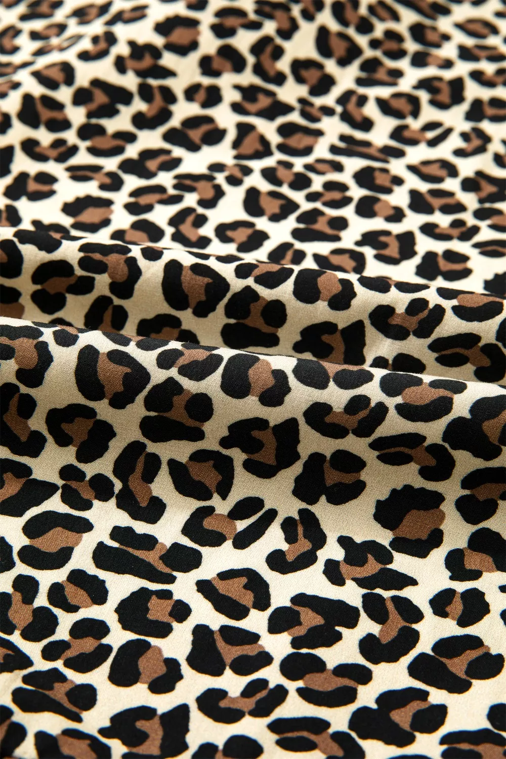 Leopard Print Striped Color Block Trim V Neck Bracelet Sleeve Mini Dress, image 13
