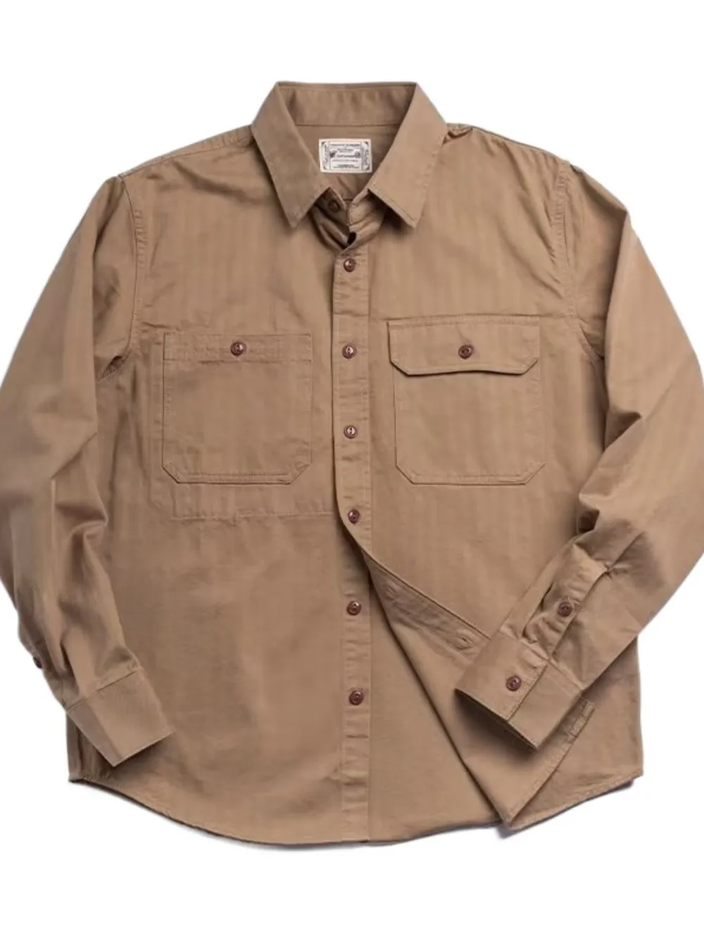 Men's Button Down Long Sleeve Shirt with Chest Pockets, image 5