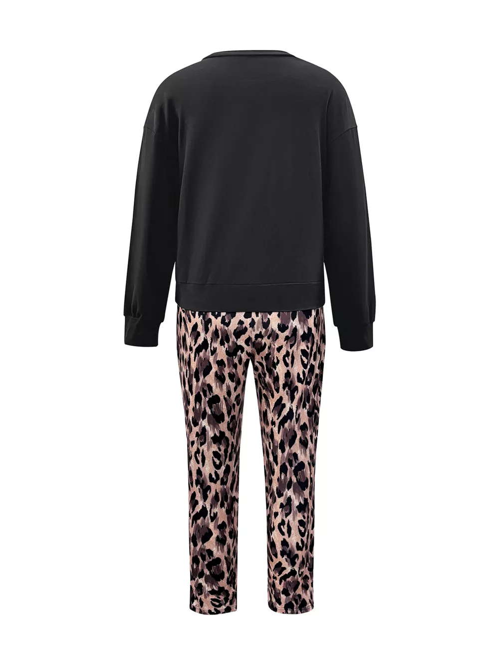 Leopard Print Top and Pants Set, image 2
