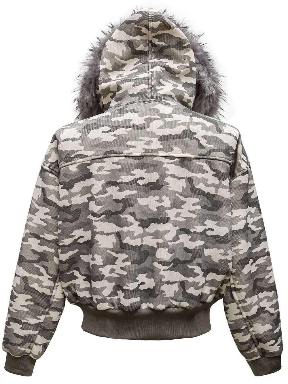 Men's Camouflage Faux Fur Hood Jacket, image 3