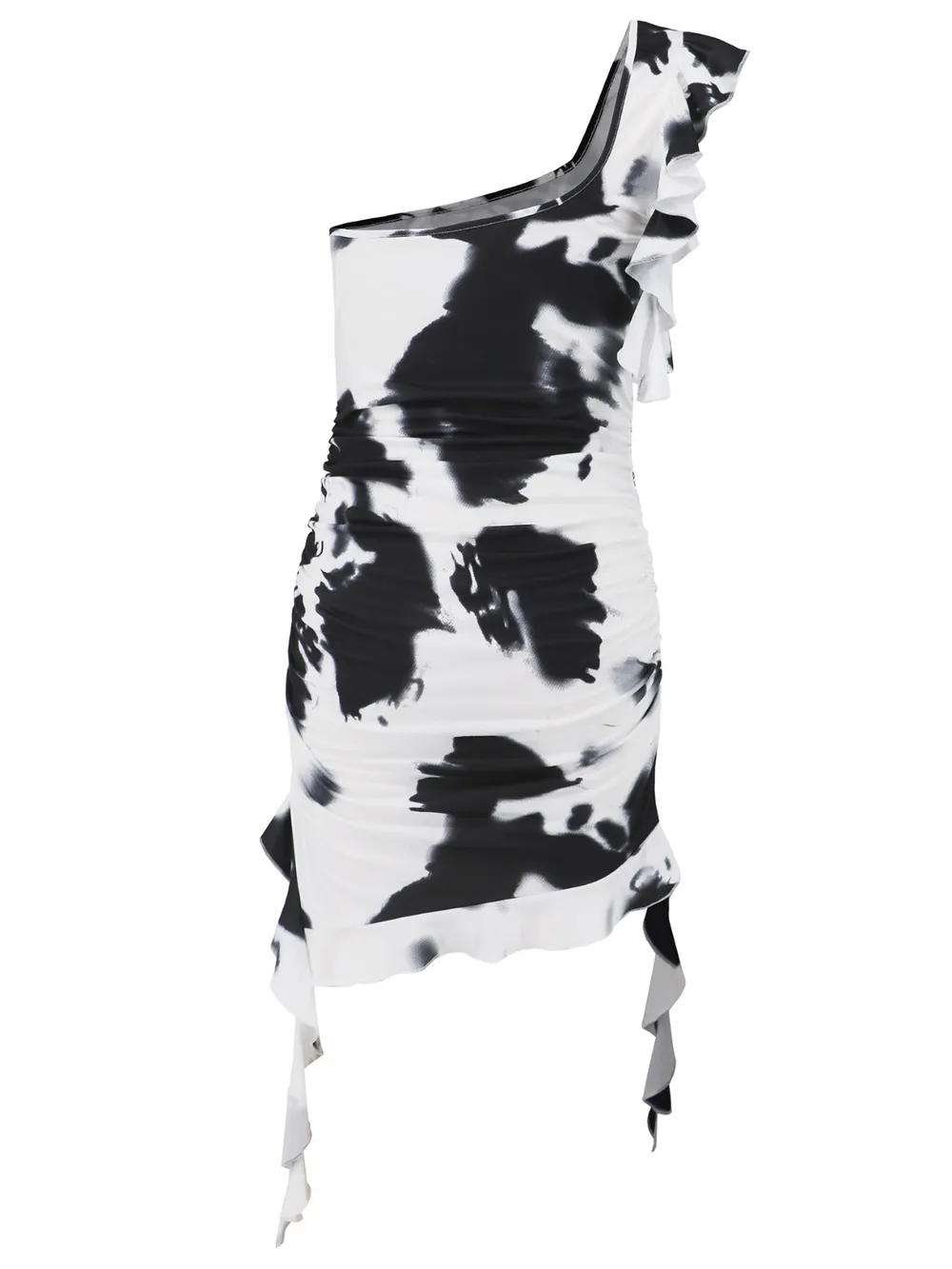 Ruffled Tie-Dye Single Shoulder Mini Dress, image 6