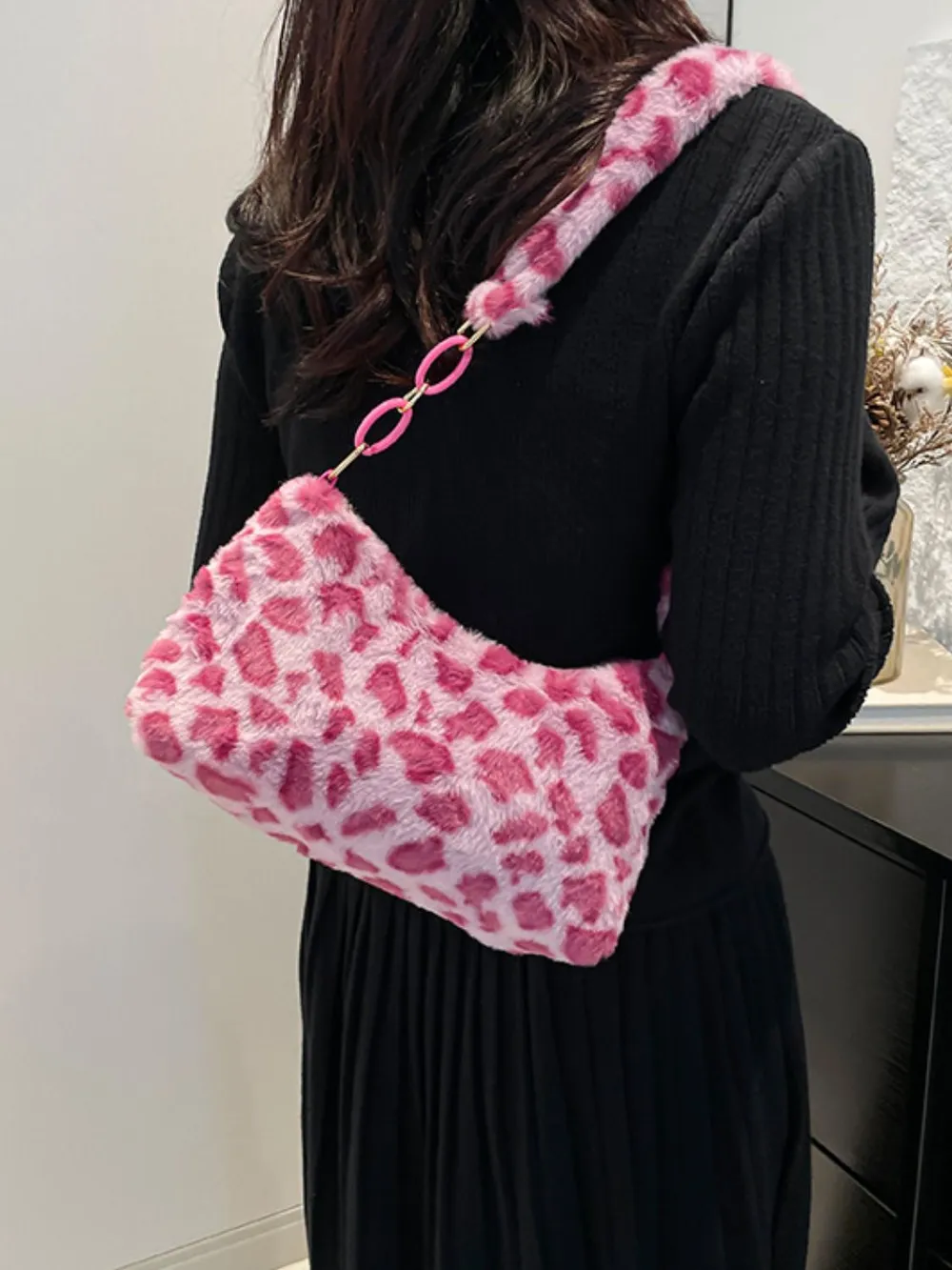 Leopard Fluff Shoulder Bag, image 10