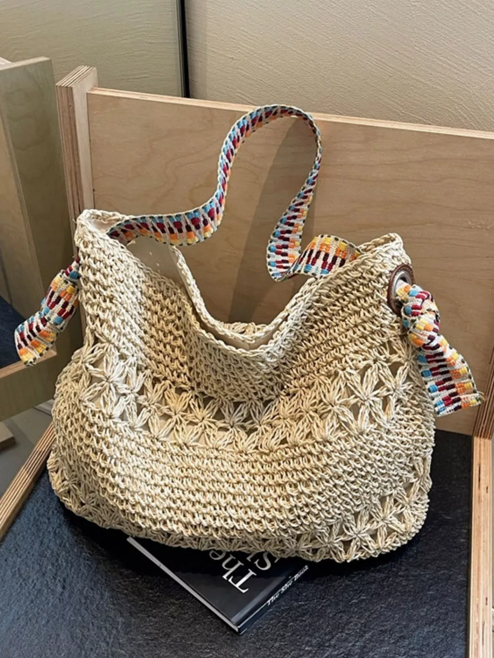 Woven Straw Shoulder Bag, image 2