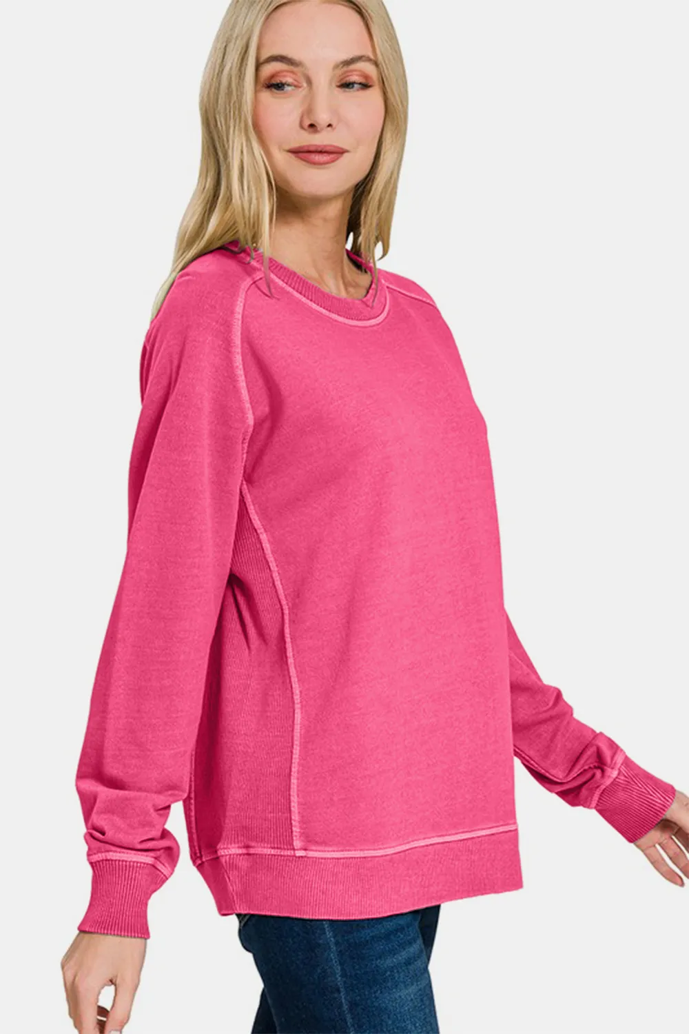 Full Size Pigment Dyed French Terry Sweatshirt, image 3
