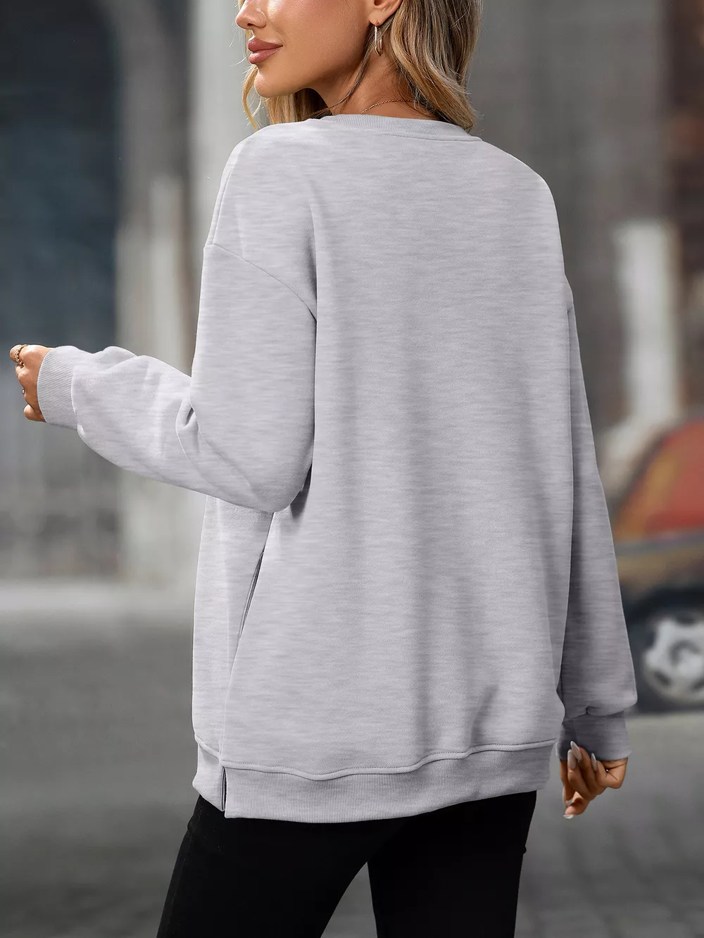 Casual Solid Color Long Sleeve Sweatshirt, image 11
