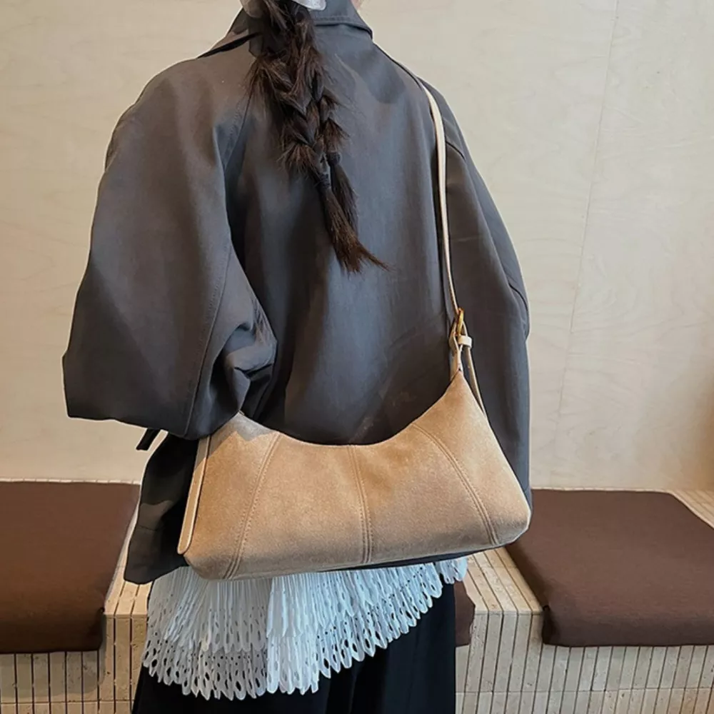 Lightweight Solid Color Shoulder Bag, image 9