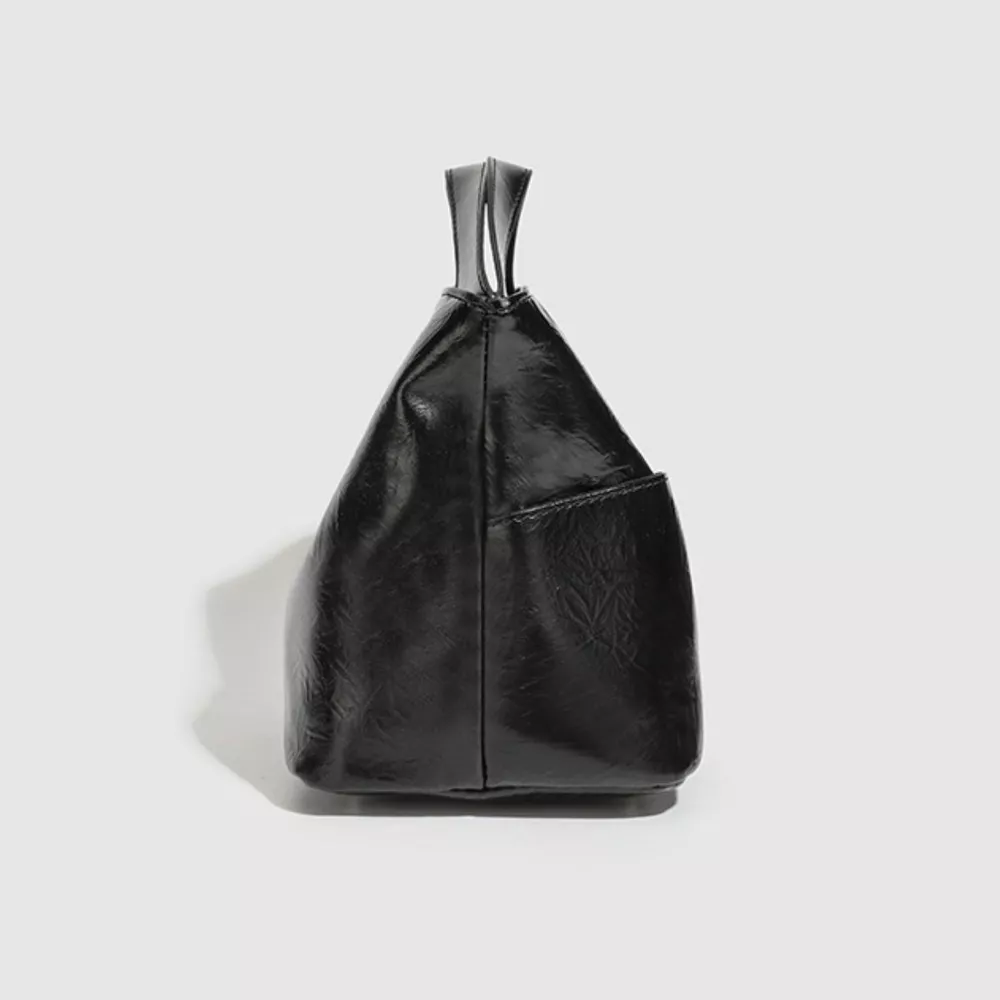 Glossy Patent Leather Minimalist Tote Handbag, image 3