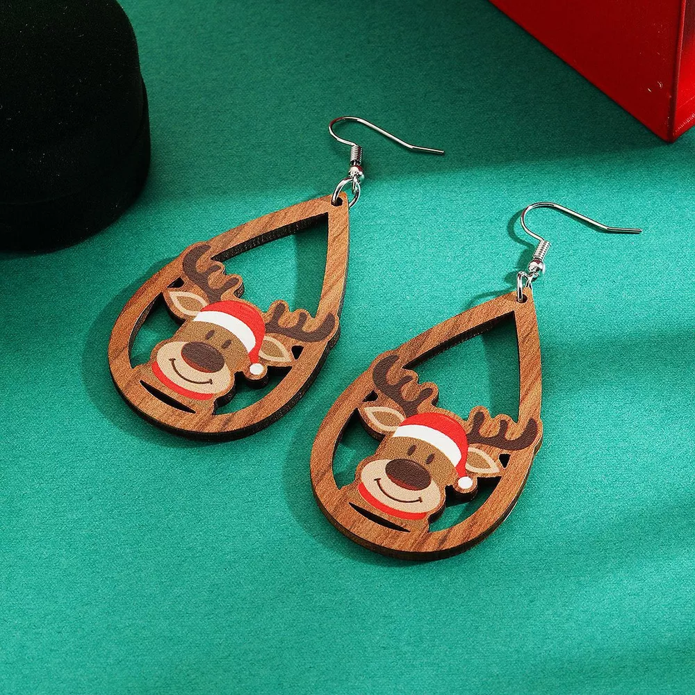 Christmas Reindeer Teardrop Dangle Earrings, image 3