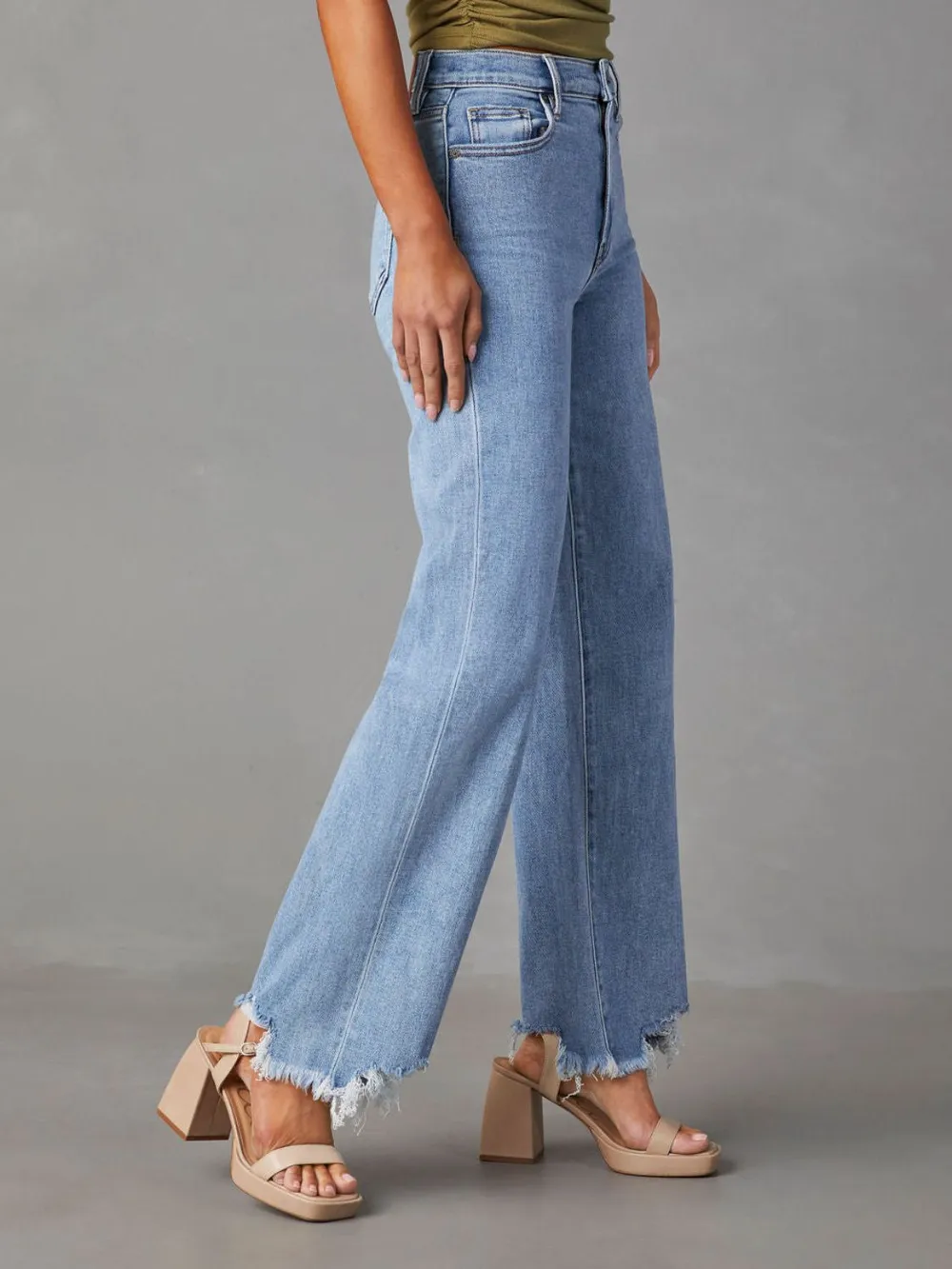 Raw Hem Loose Fit Jeans, image 3