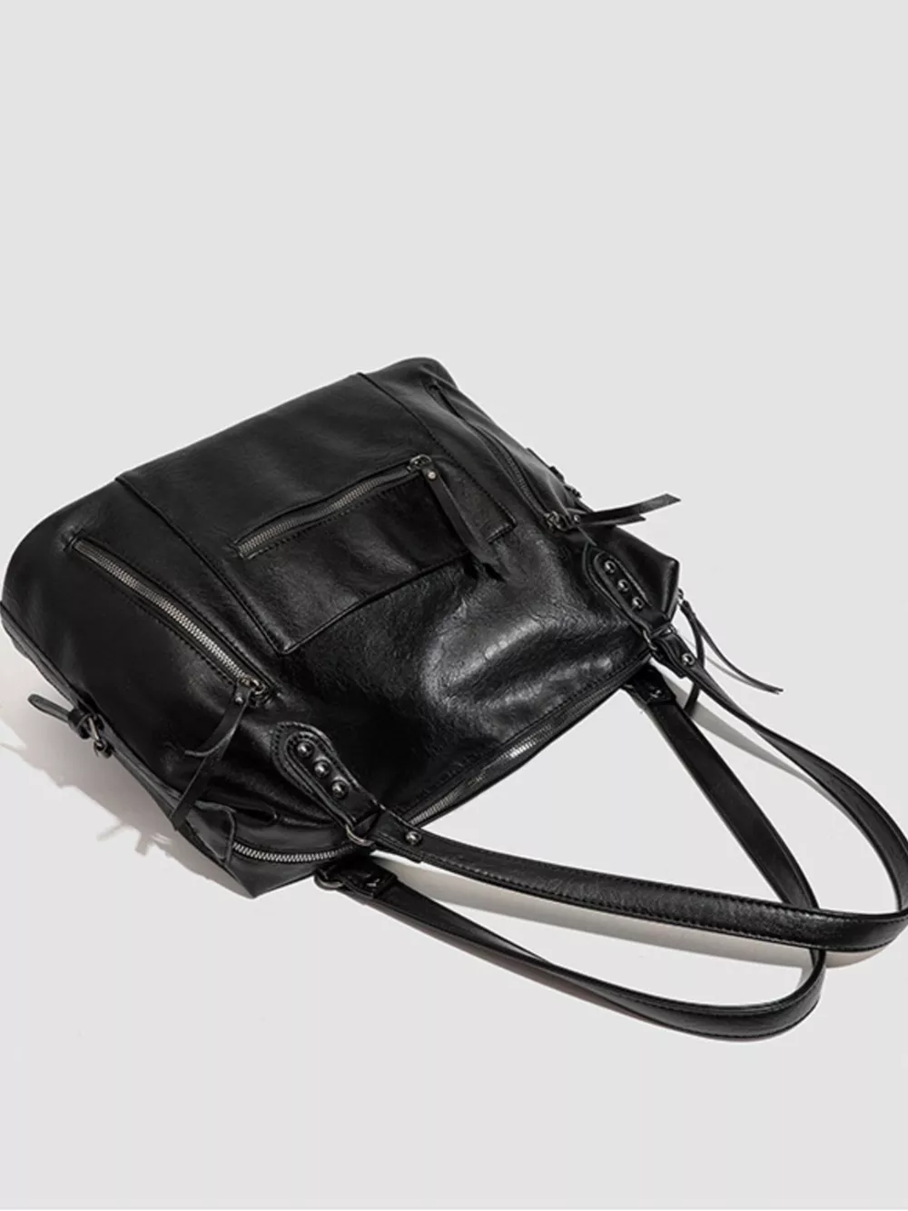 Multi-Pocket Zippered Shoulder Bag, image 7