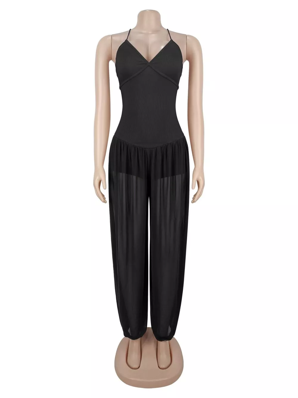 Spaghetti Strap Wide-Leg Jumpsuit, image 4