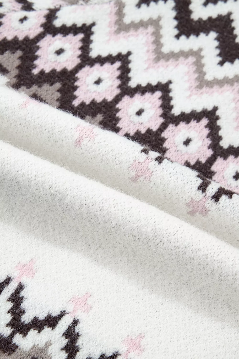 Geometric Pattern Brushed Knit Button Cardigan, image 13