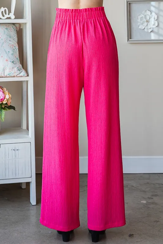 Full Size Front Tie Pants with Paperbag Waistband Plus Size, image 5