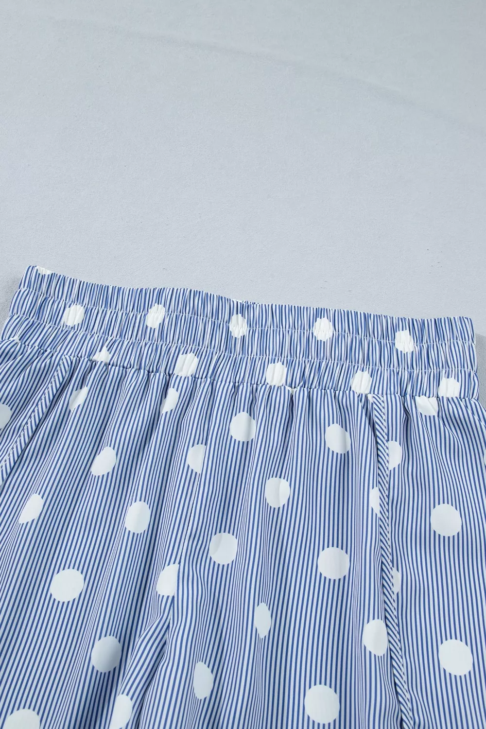 Polka Dot Striped Elastic Waist Shorts, image 7