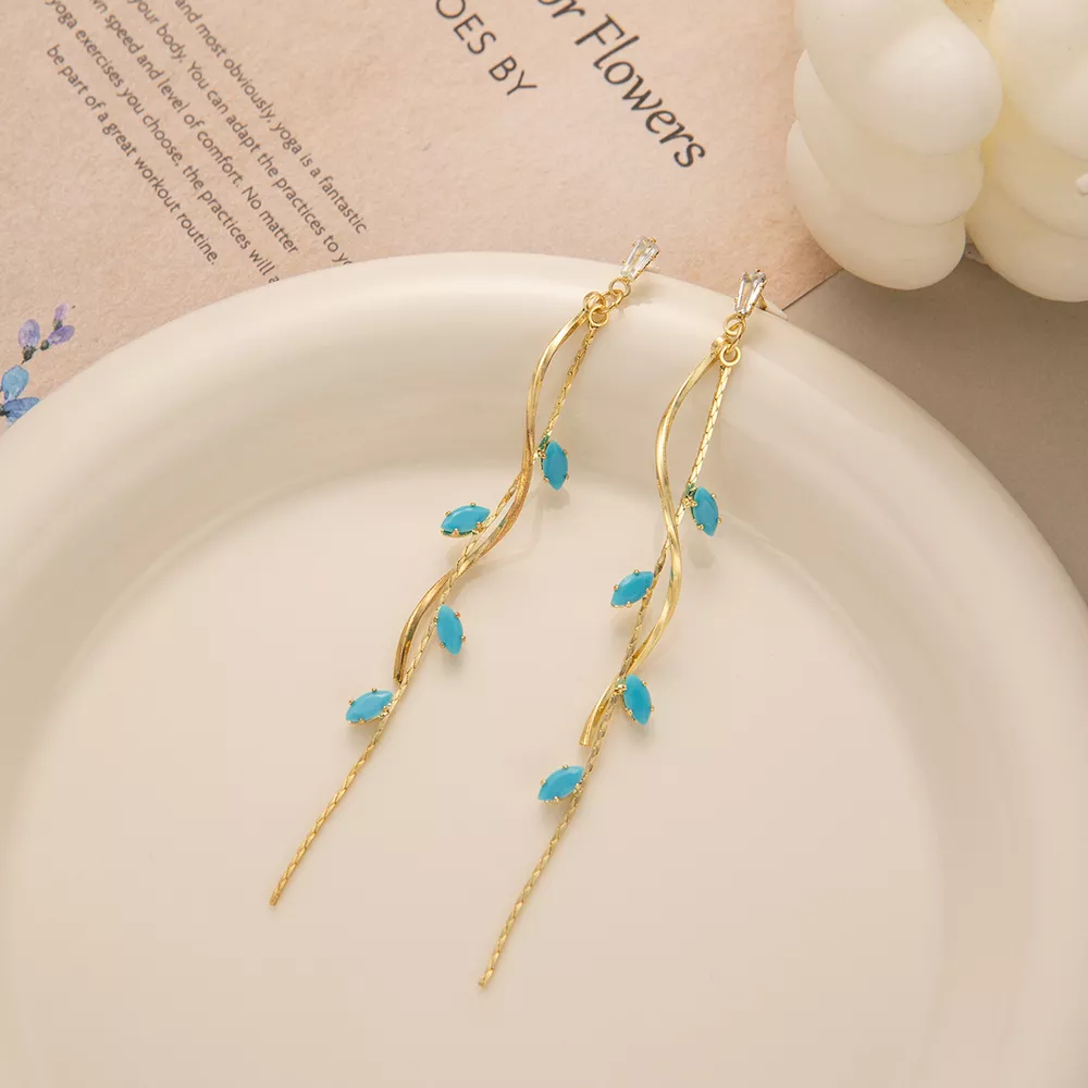 18K Gold-Plated Chain Drop Earrings, image 3