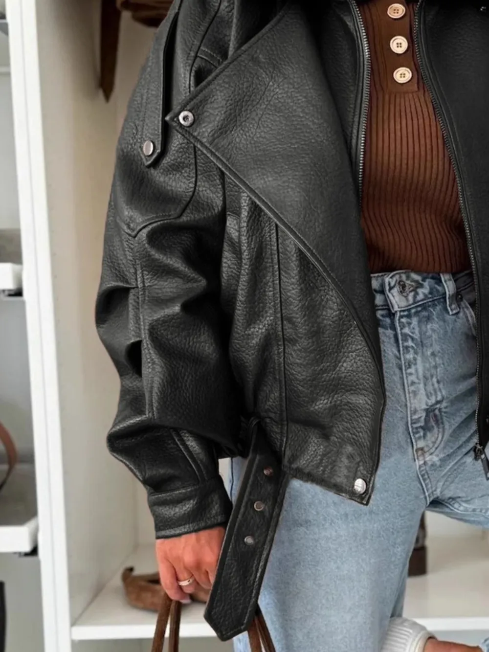 Leather Zip Up Jacket, image 3