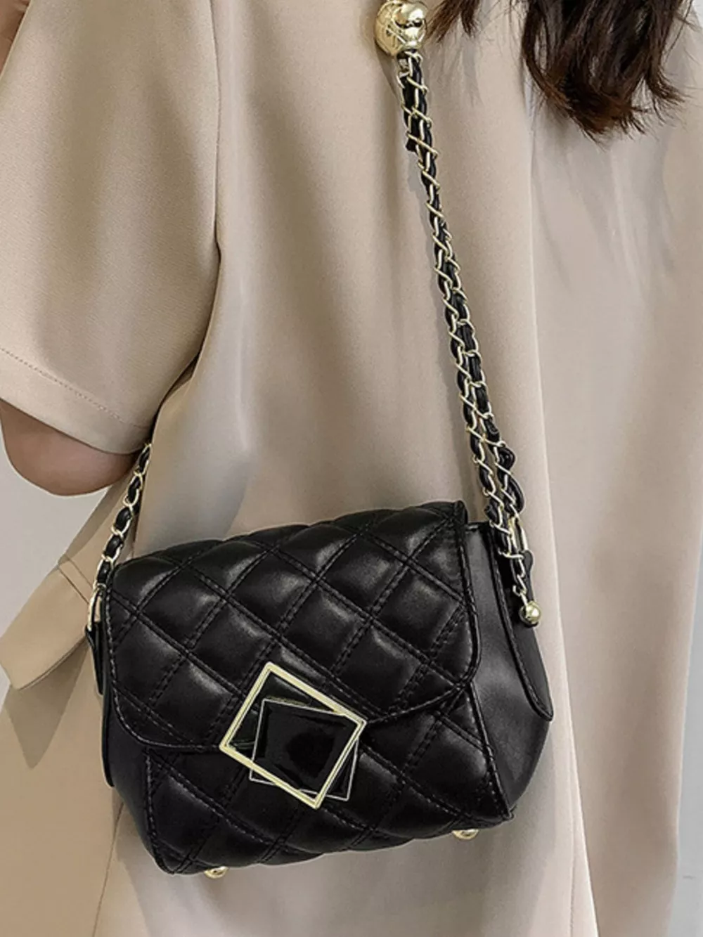 Quilted Flap Chain Crossbody Bag, image 8