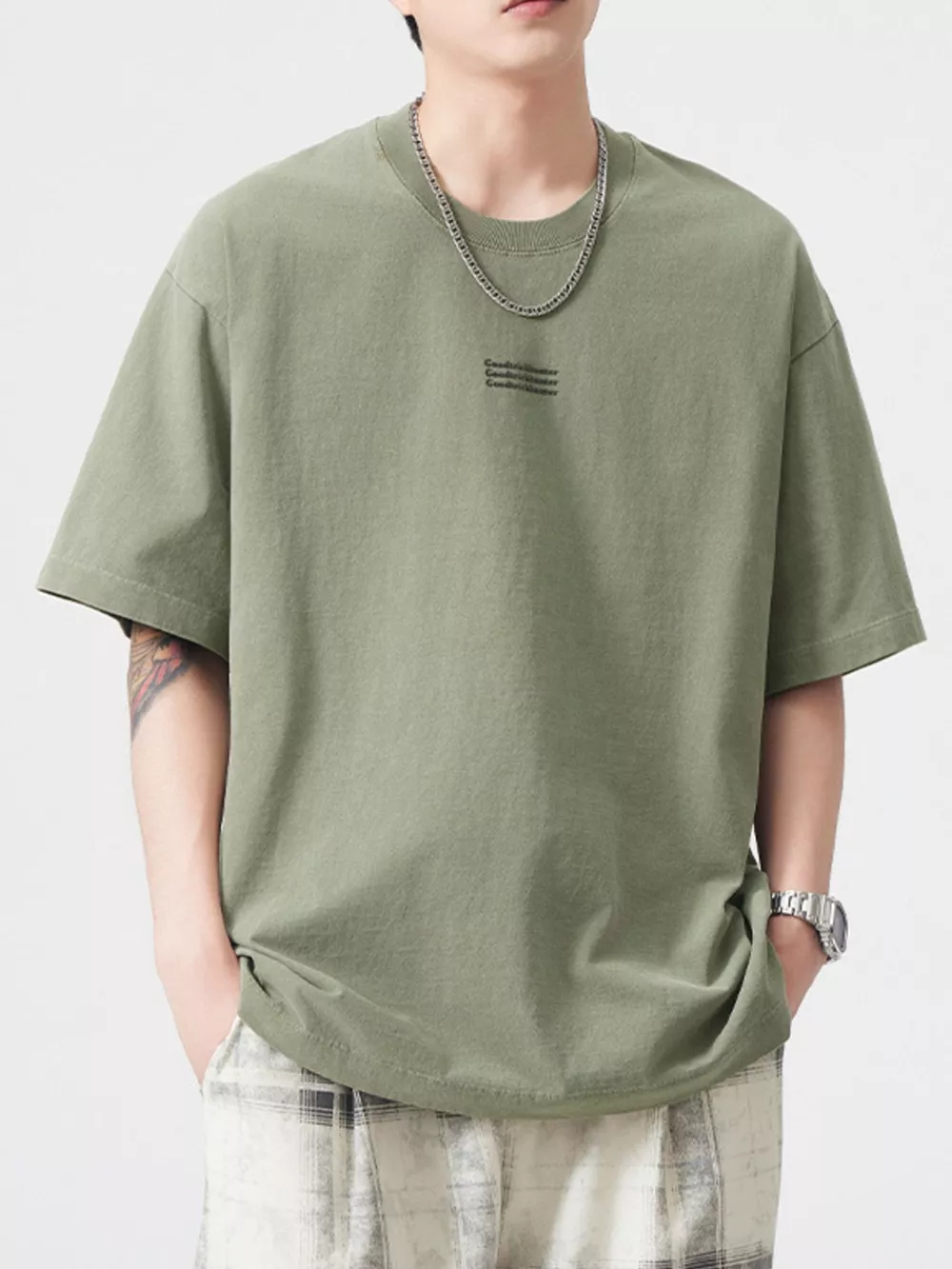 Men's Plus Size Round Neck Half Sleeve T-Shirt