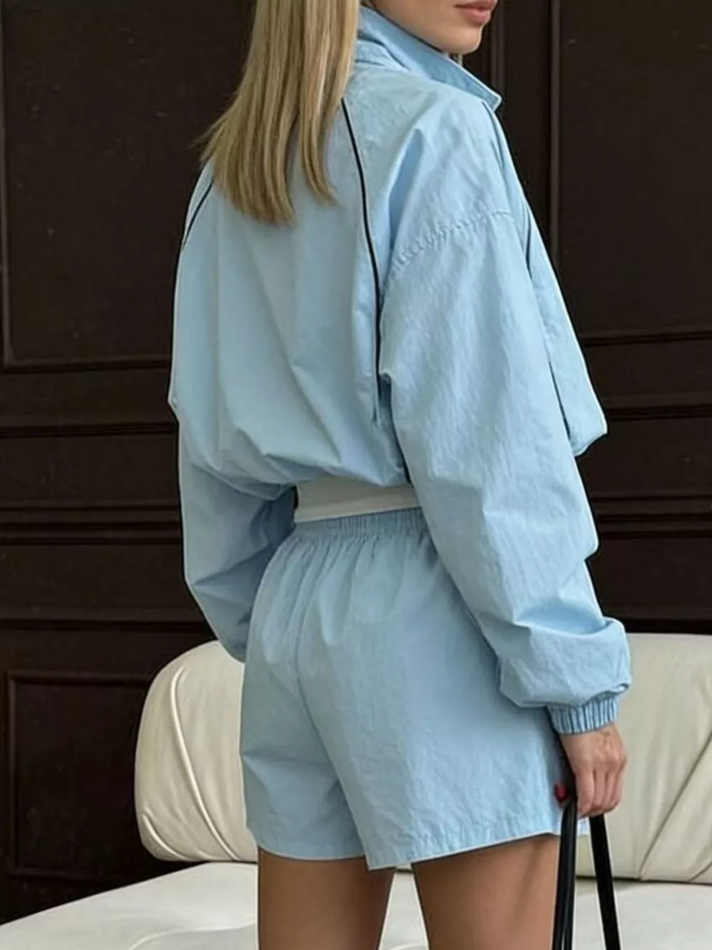 Zip-Up Jacket and Shorts Two-Piece Set, image 4