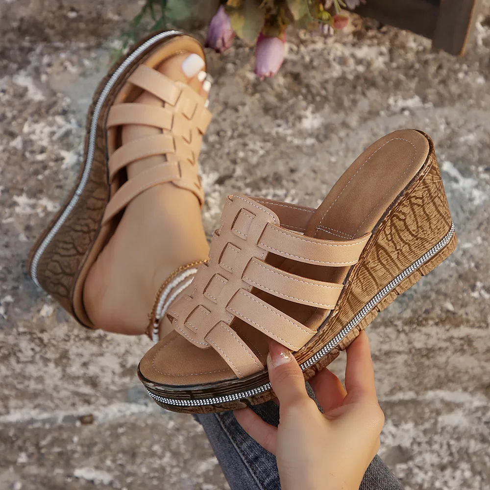 Wedge Platform Sandals with Multiple Strap Design, image 2