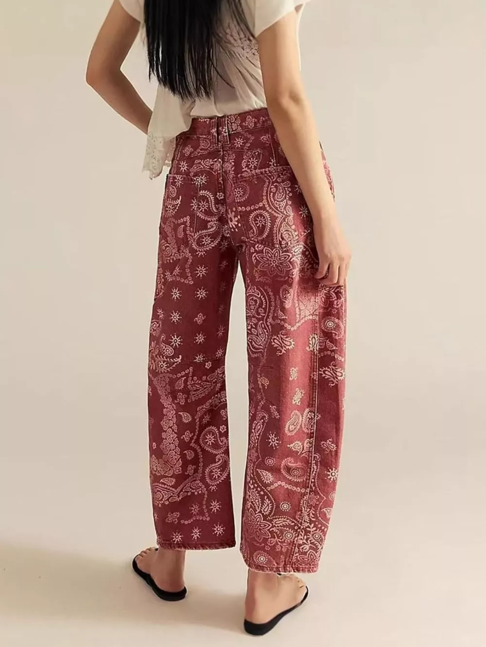 Printed Wide-Leg Jeans, image 2