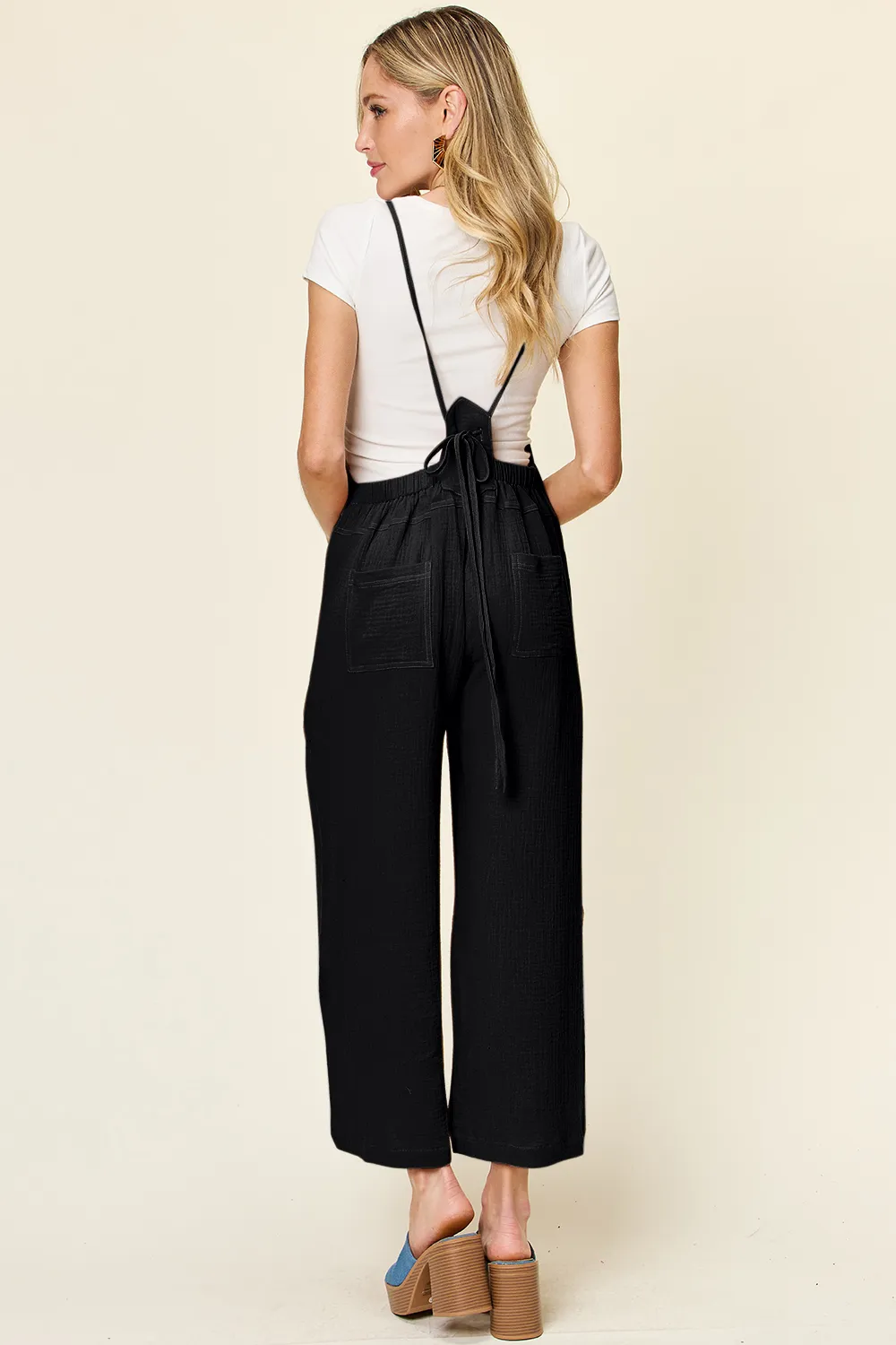 Full Size Texture Sleeveless Wide Leg Overall, image 6
