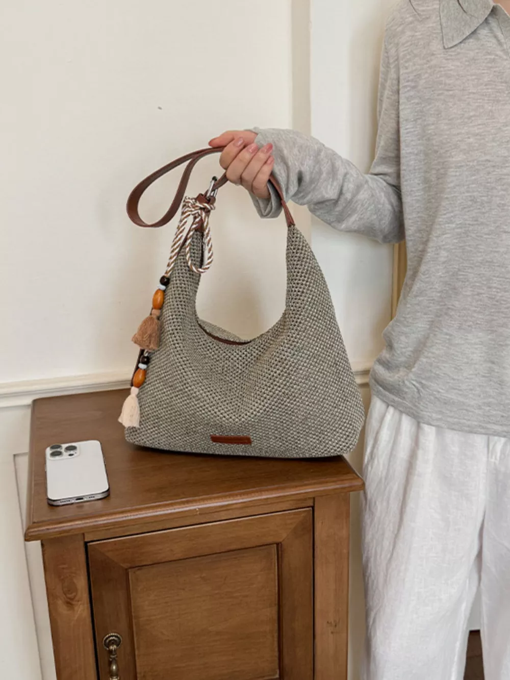 Tassel Woven Shoulder Bag, image 2