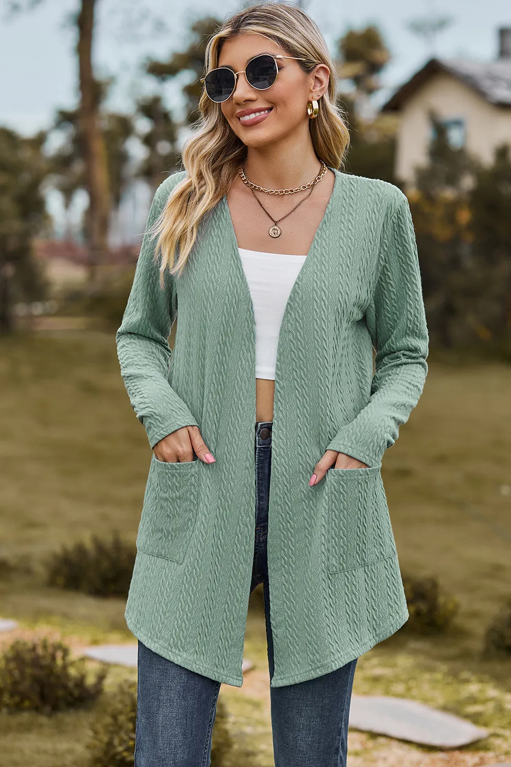 Open Front Long Sleeve Cardigan, image 7