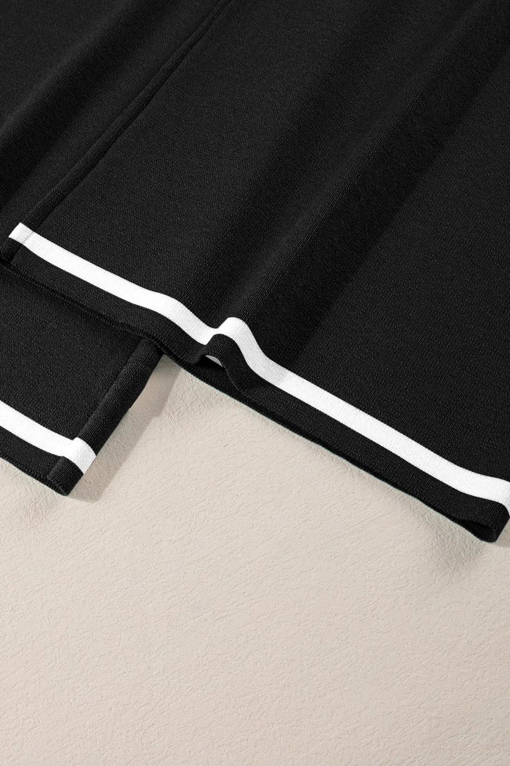 Contrast Trim Round Neck Top and Pants Set, image 11