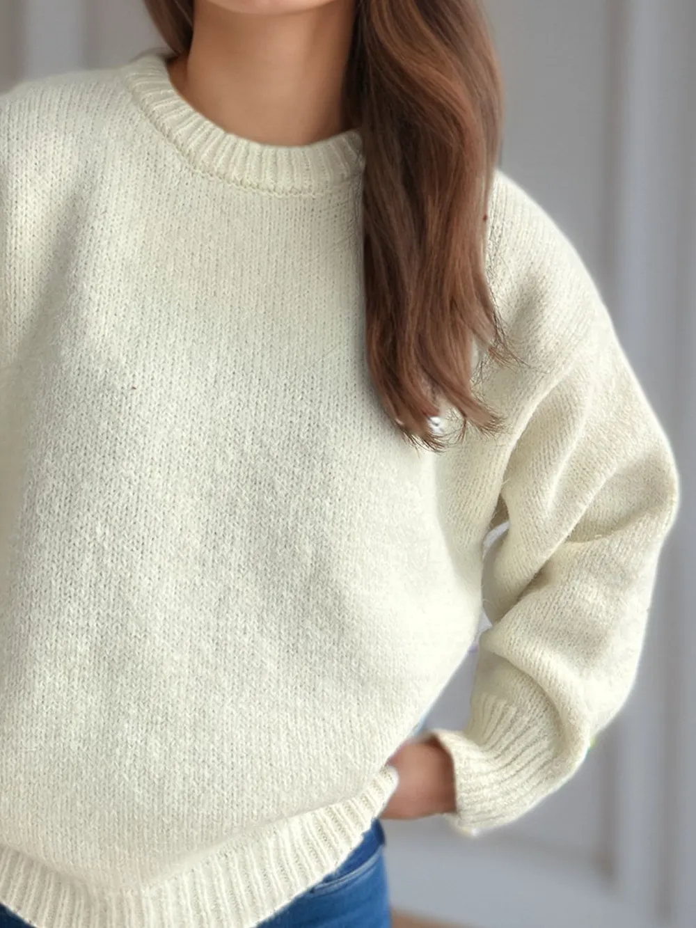 Round Neck Long Sleeve Sweater, image 12