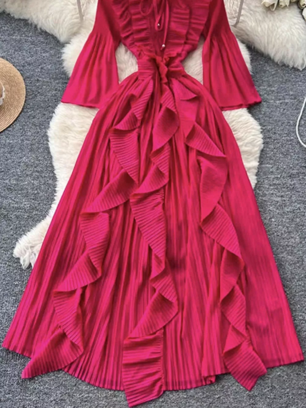 Ruffled A-Line Midi Dress, image 10