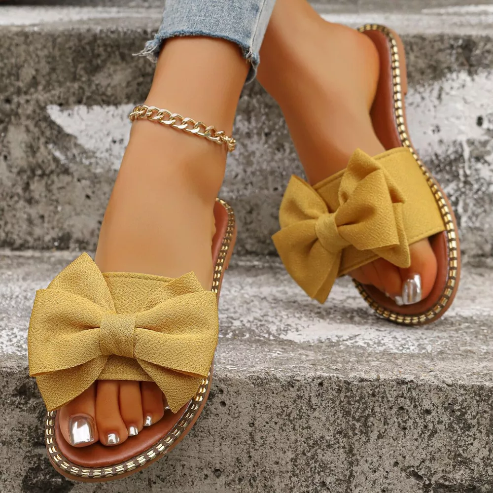 Bowknot Embellished Flat Sandals, image 8